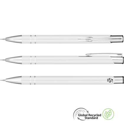 Electra GRS Recycled Mechanical Metal Pencil - White - Silver