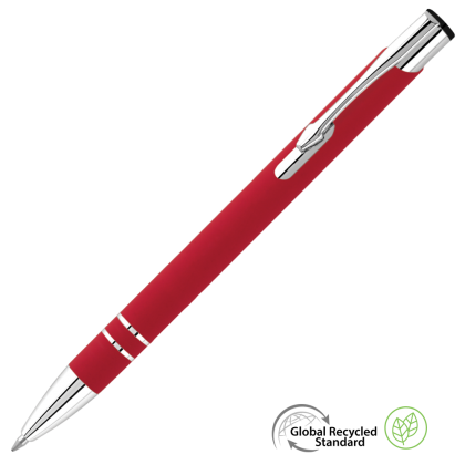 Electra GRS Recycled Soft Feel Metal Ballpoint Pen - Red