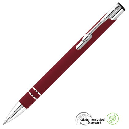 Electra GRS Recycled Soft Feel Metal Ballpoint Pen - Burgundy