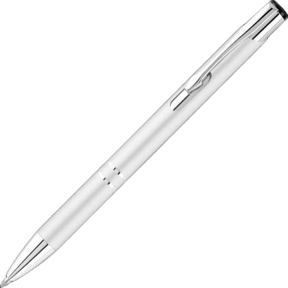 Electra Classic Satin Metal Ballpoint Pen - White