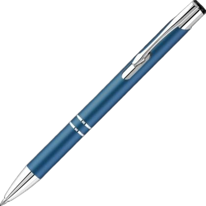 Electra Classic Satin Metal Ballpoint Pen - Dark Blue