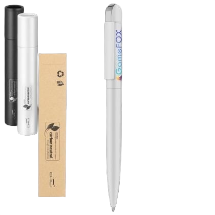 Folk Soft Feel Recycled Metal Ballpoint Pen by Chili - White
