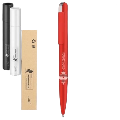 Folk Soft Feel Recycled Metal Ballpoint Pen by Chili - Red