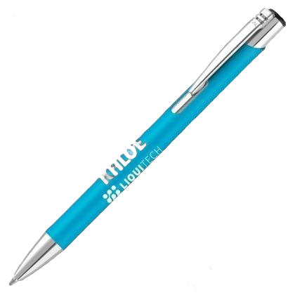 Mood GRS Recycled Soft feel Metal Ballpoint Pen - Cyan