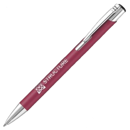 Mood GRS Recycled Soft feel Metal Ballpoint Pen - Magenta