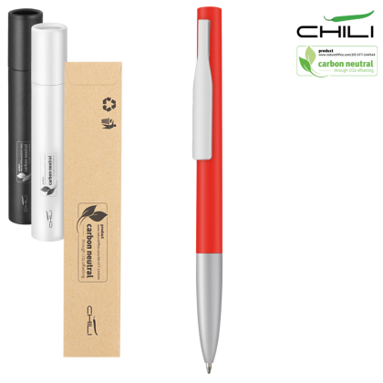 Pegi Soft Feel Metal Recycled Ballpoint Pen by Chili - Red