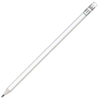 Recycled Paper Pencil with White Eraser - White