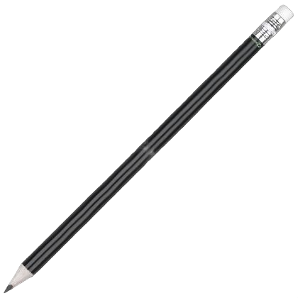 Recycled Paper Pencil with White Eraser - Black