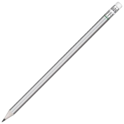 Recycled Paper Pencil with White Eraser - Silver