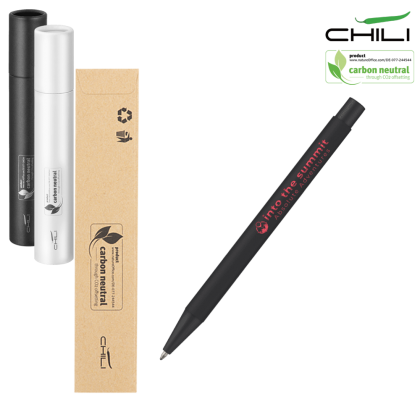 Par Noir Soft Feel Recycled Metal Ballpoint Pen by Chili - Black - Red Base Metal