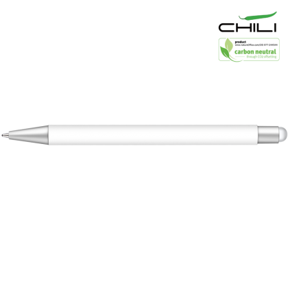 Recycled Par-i Soft Feel Stylus Ballpoint Pen by Chili - White - Silver
