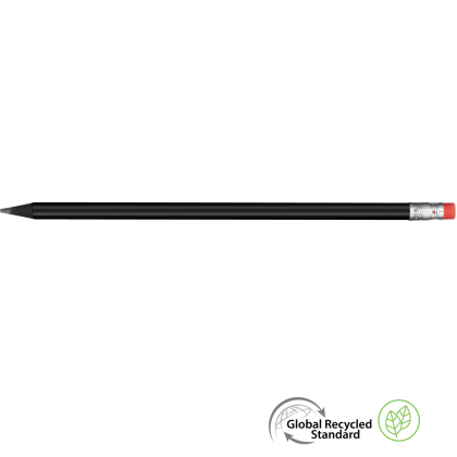 Supersaver GRS Recycled Pencil with Eraser - Black with Eraser