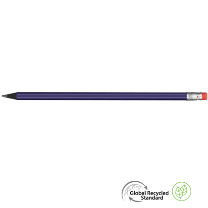 Supersaver GRS Recycled Pencil with Eraser - Purple - Black with Eraser