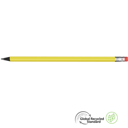 Supersaver GRS Recycled Pencil with Eraser - Yellow - Black with Eraser