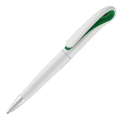 Swan Ballpoint Pen - White - Green