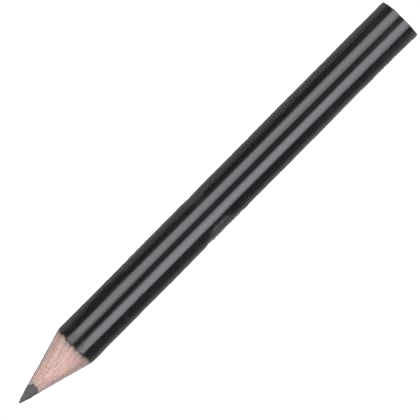 Mini Wooden Pencil with No Eraser - Black