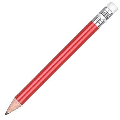 Mini Wooden Pencil with Eraser - Red