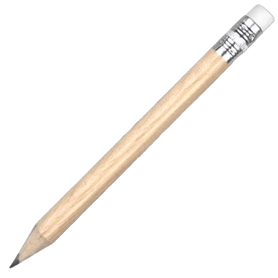 Mini Wooden Pencil with Eraser - Natural