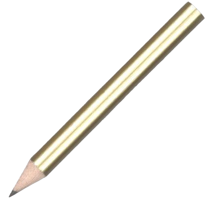 Mini Wooden Pencil with No Eraser - Gold