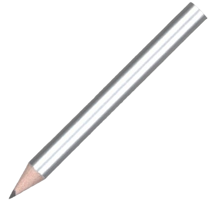 Mini Wooden Pencil with No Eraser - Silver