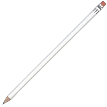 Certified Sustainably Sourced Wooden Pencil with Pink Eraser - White Unsharpened