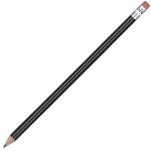 Certified Sustainably Sourced Wooden Pencil with Pink Eraser - Black