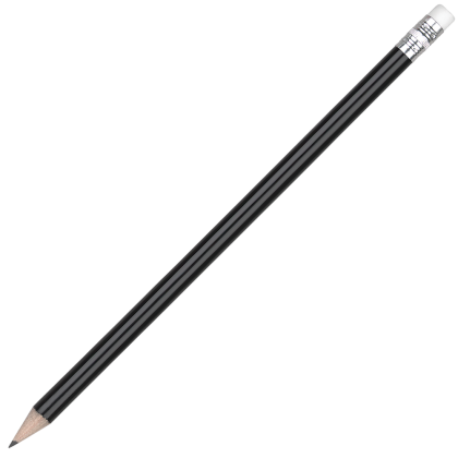 Wooden Argente Pencil with White Eraser - Black