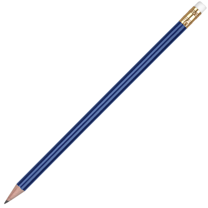 Wooden Oro Pencil with White Eraser - Medium Blue