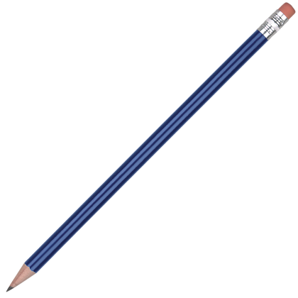 Standard Wooden Pencil with Pink Eraser - Medium Blue Unsharpened
