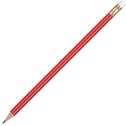 Wooden Oro Pencil with White Eraser - Red Unsharpened
