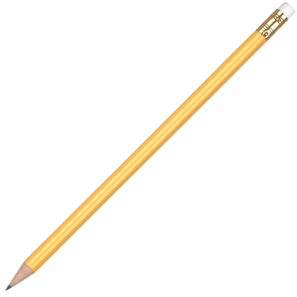 Wooden Oro Pencil with White Eraser - Yellow