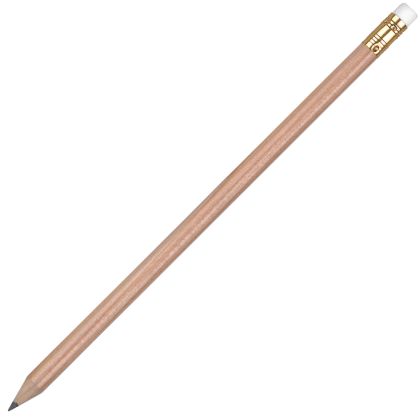 Wooden Oro Pencil with White Eraser - Natural