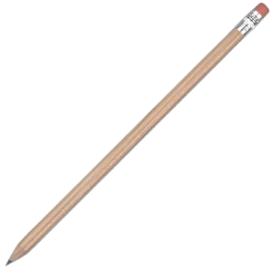 Certified Sustainably Sourced Wooden Pencil with Pink Eraser - Natural