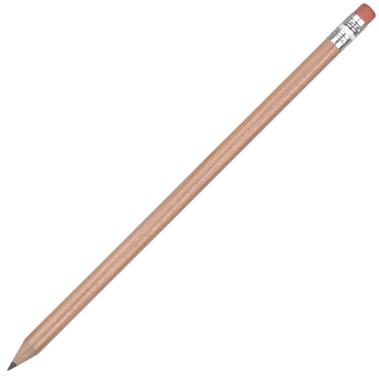 Standard Wooden Pencil with Pink Eraser - Natural Unsharpened