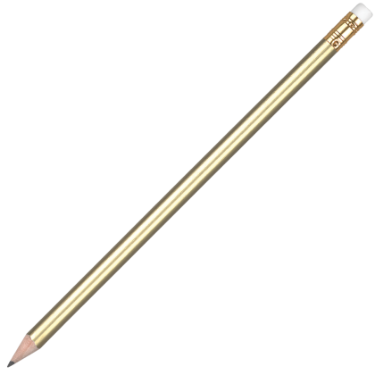 Wooden Oro Pencil with White Eraser - Gold Unsharpened