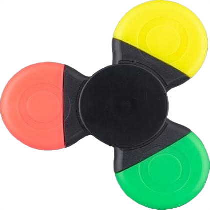 Hi-Spin Highlighter - Black, Pink, Green, Yellow