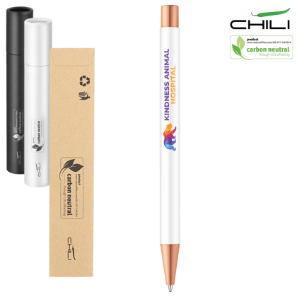 Par Soft Feel Rose Gold Metal Recycled Ballpoint Pen - White - Rose Gold