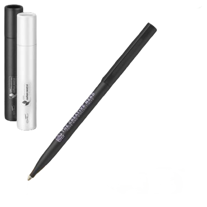 Sari Soft Feel Metal Recycled Ballpoint Pen by Chili - Black