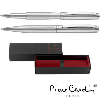 Pen Set - Pierre Cardin Lustrous Chrome Pen and Rollerball with PB15 Box