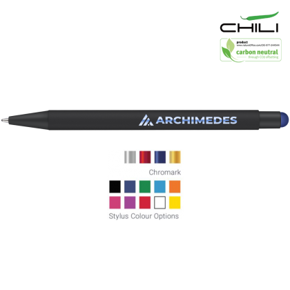 Recycled Par-i Noir Soft Feel Stylus Ballpoint Pen by Chili