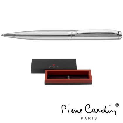 Pierre Cardin Lustrous Metal Ballpoint Pen - Chrome with PB17 Box