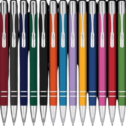 Electra Soft Feel Metal Ballpoint Pen (Blue Ink)