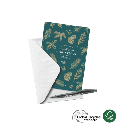 Greeting Card with Ergo Softfeel GRS Recycled Ballpoint Pen