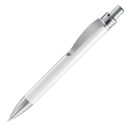 Futura Digital Ballpoint Pen - White - Silver