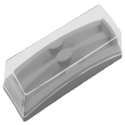 PB02 Double Presentation Box - Grey - Clear