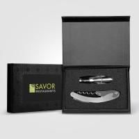 Raven Stainless Steel & Silicone Wine Set & Gift Box – 2 Pcs