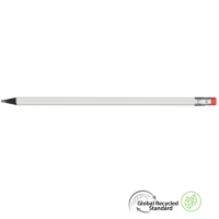 Supersaver GRS Recycled Pencil with Eraser - White - Black with Eraser