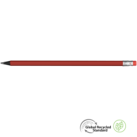 Supersaver GRS Recycled Pencil with Eraser - Red - Black with Eraser