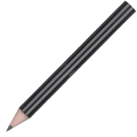 Mini Wooden Pencil with No Eraser - Black
