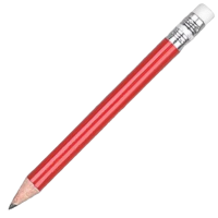 Mini Wooden Pencil with Eraser - Red